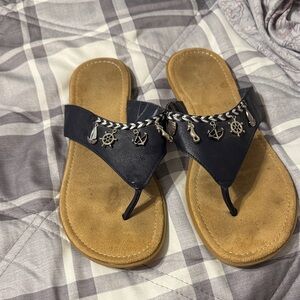 Nautical Charm Black Sandals